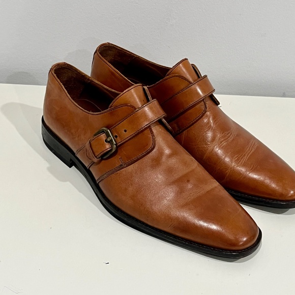 NavyBoot Swiss Made Men’s Dress Shoes EU 41 US 8-8.5 Brown Leather w/ Buckle - Picture 2 of 9